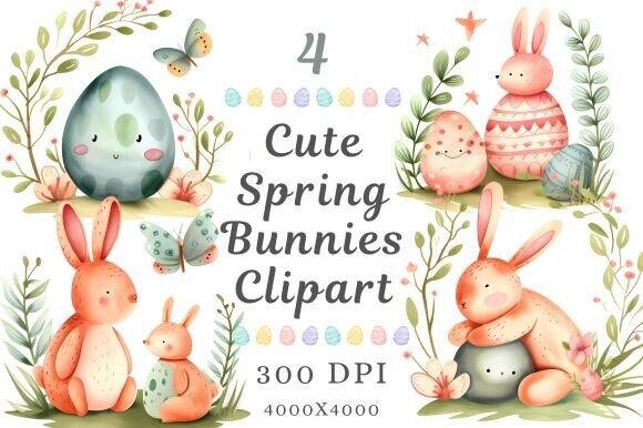 Bringing Whimsy to Your Projects with Cute Spring Bunnies Clipart