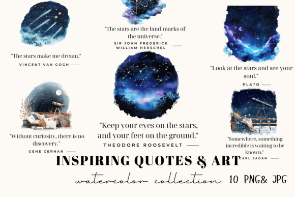 Cosmic Creativity: Inspiring Quotes Art Digital Stickers