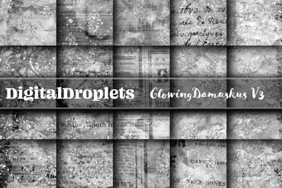 Glowing Damaskus Vol. 3 | Collection: Vintage Paper Backgrounds with a Sparkle