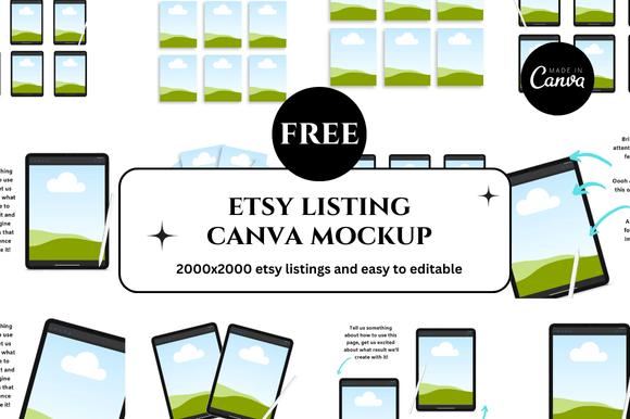 Transform Your Etsy Listings: 13 Free Canva Mockups