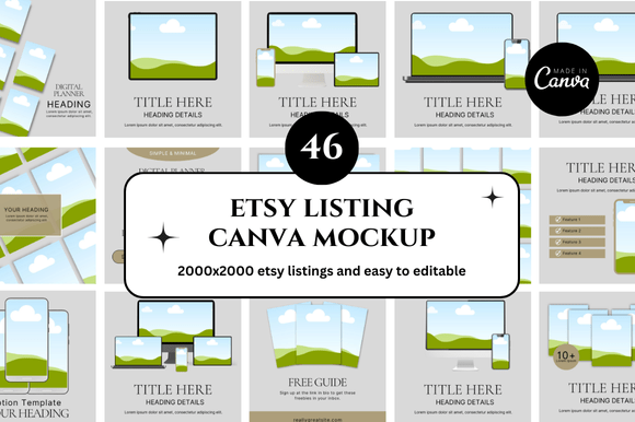 Transform Your Etsy Shop with 46 Canva Mockups